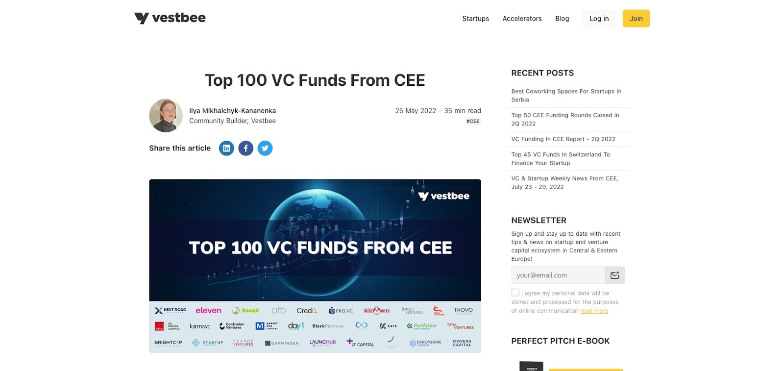 100+ VC funds from Central Eastern Europe