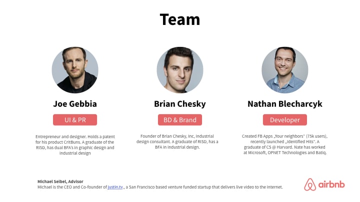 AirBnB Team slide redesign in red corporate colors