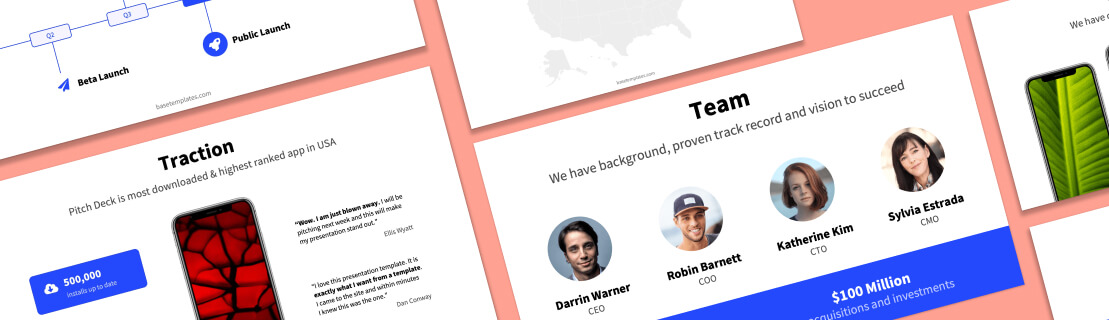 Example Slides of the Pitch Deck Template