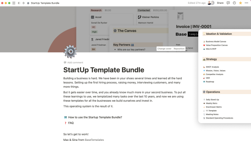 Notion Startup Template Bundle