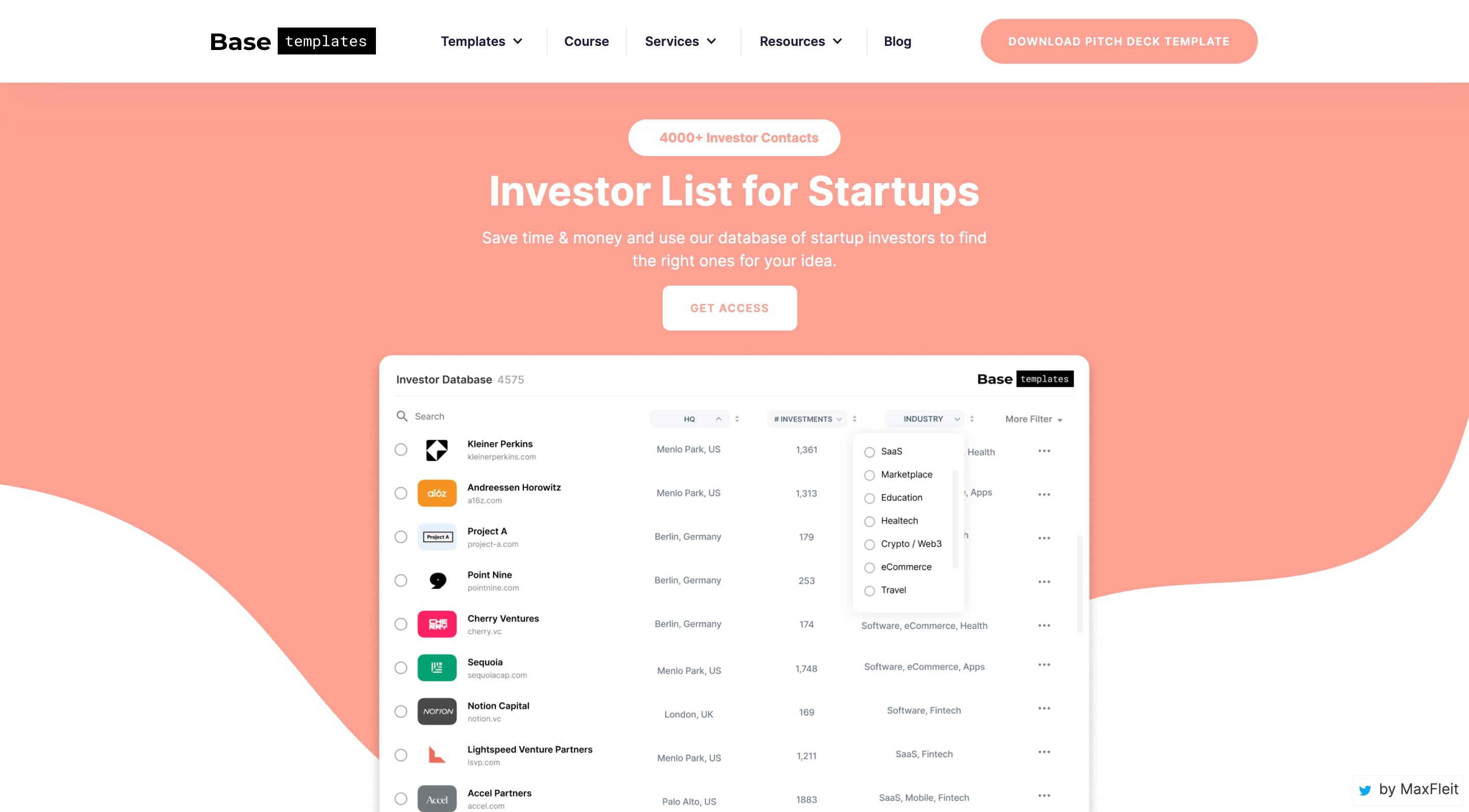 Startup Investor List