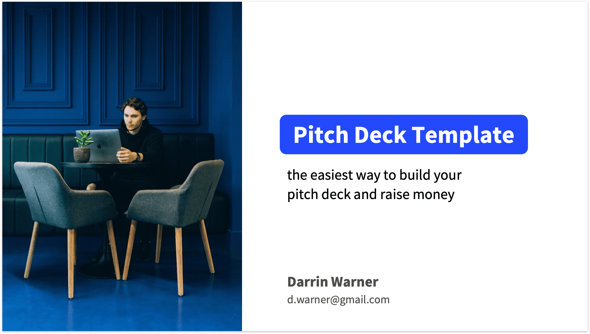 Pitch Deck Title Slide with Photo