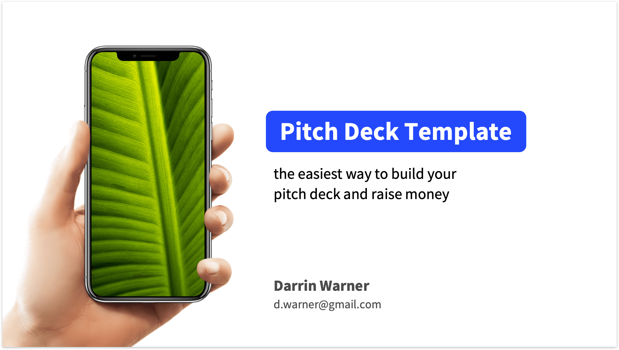 Pitch Deck Title Slide with Phone Mockup