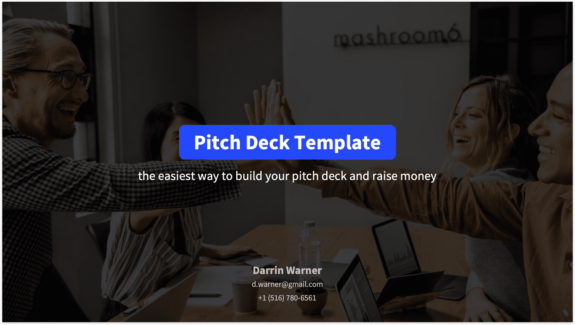 Pitch Deck Title Slide Reading Version with Background Image