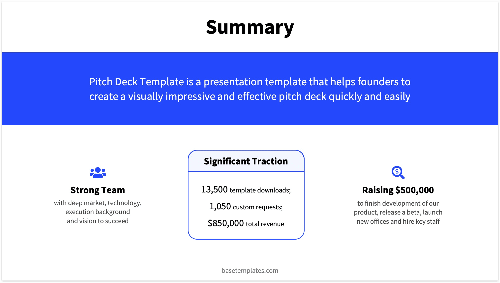 Reading Version Summary Slide Pitch Deck