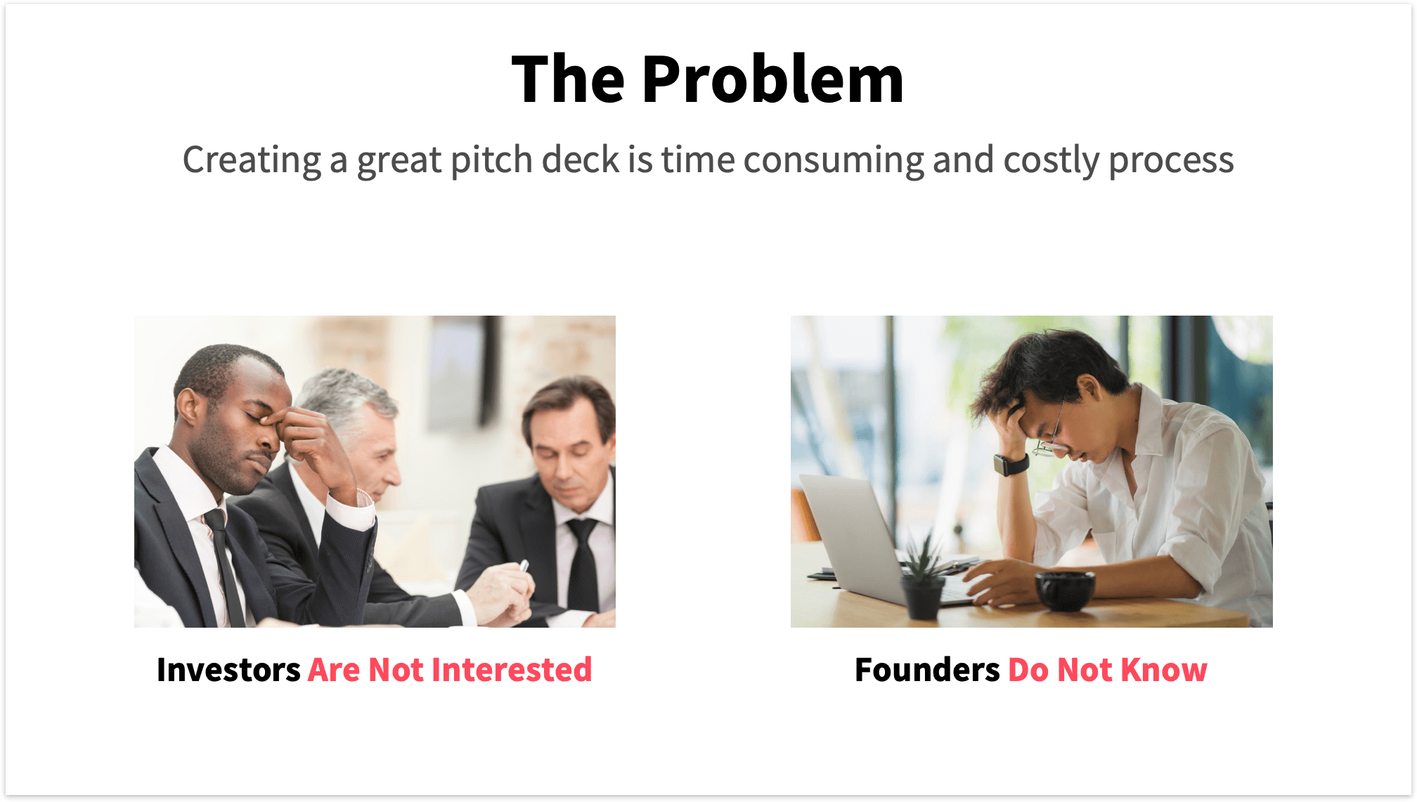 Problem Slide Pitch Deck with 2 Problems