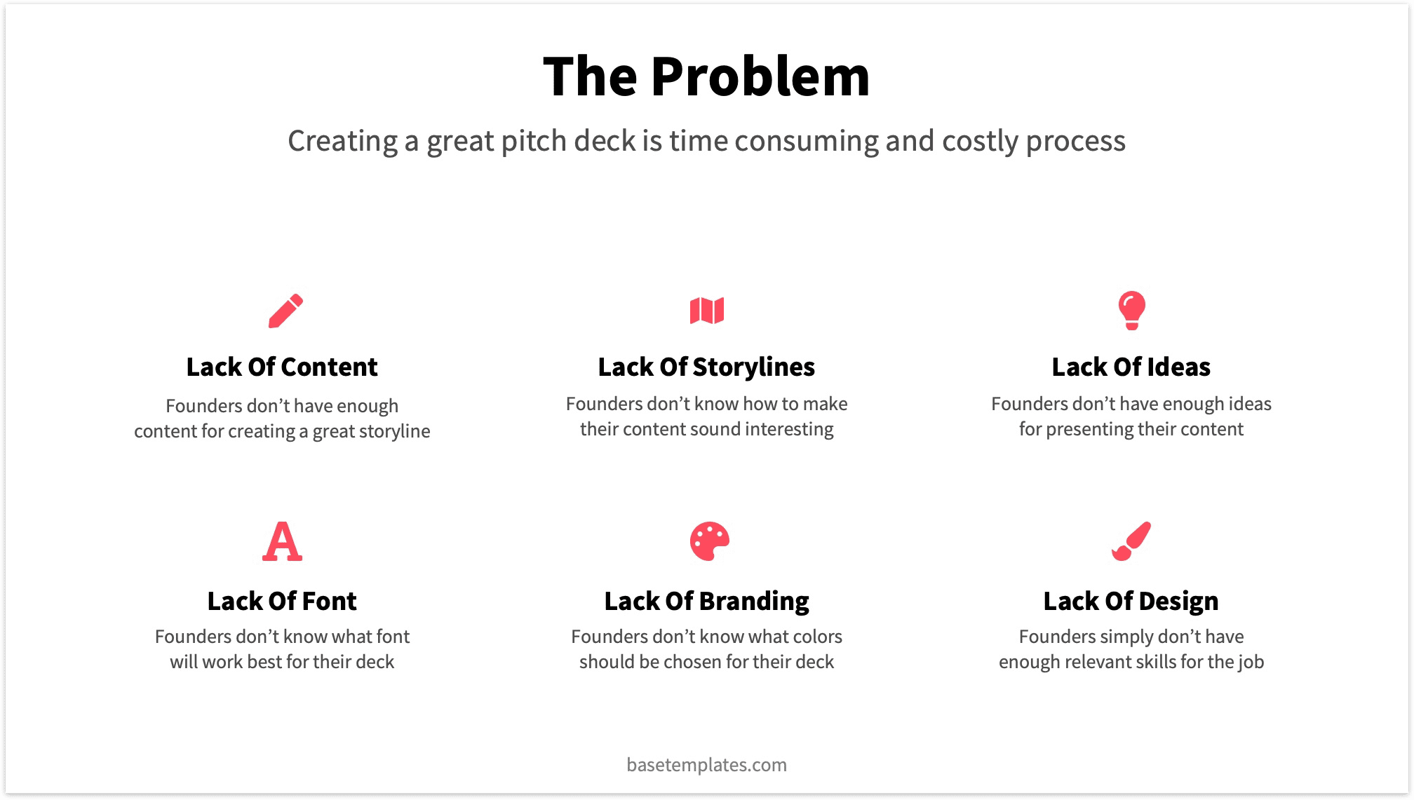 6 Problems on Pitch Deck Problem Slide