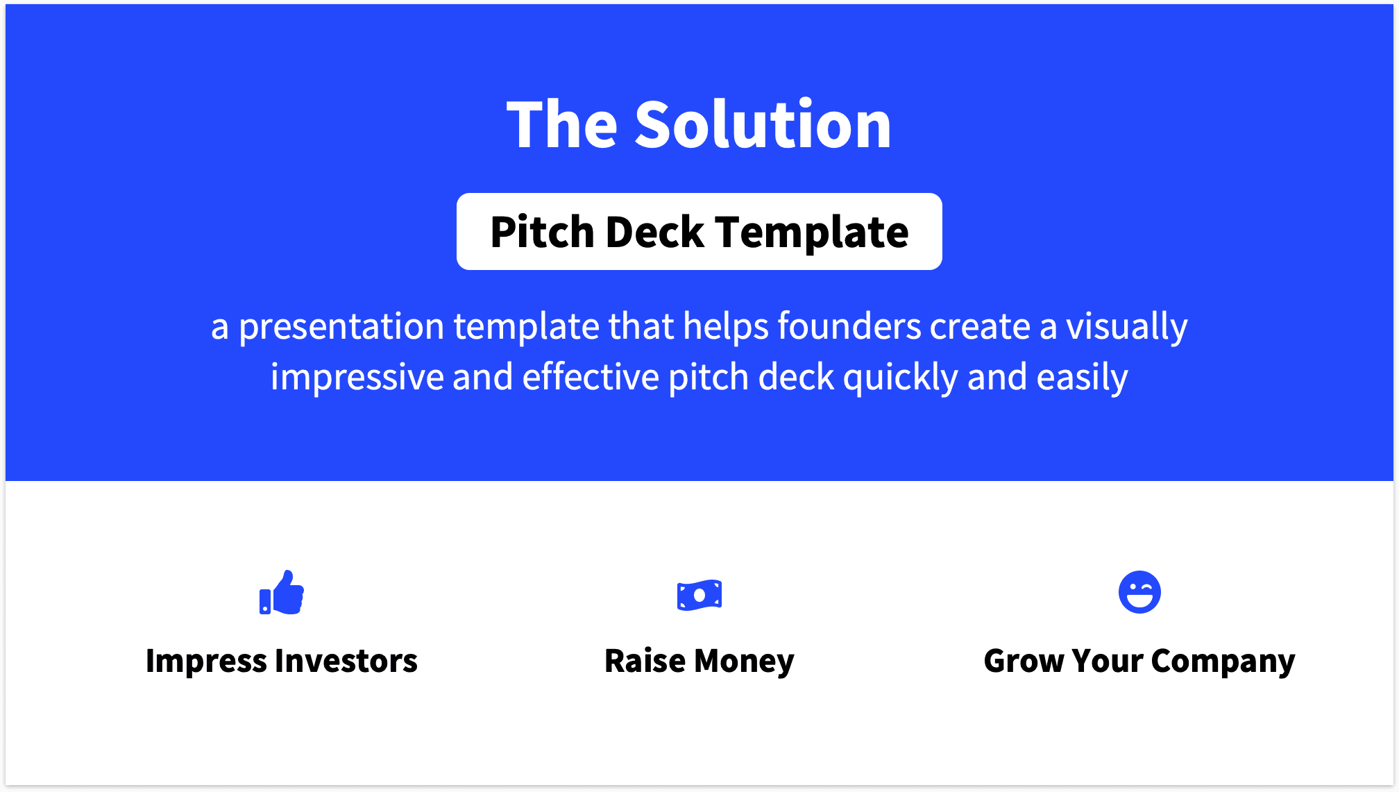 Solution Slide Blue Pitch Deck