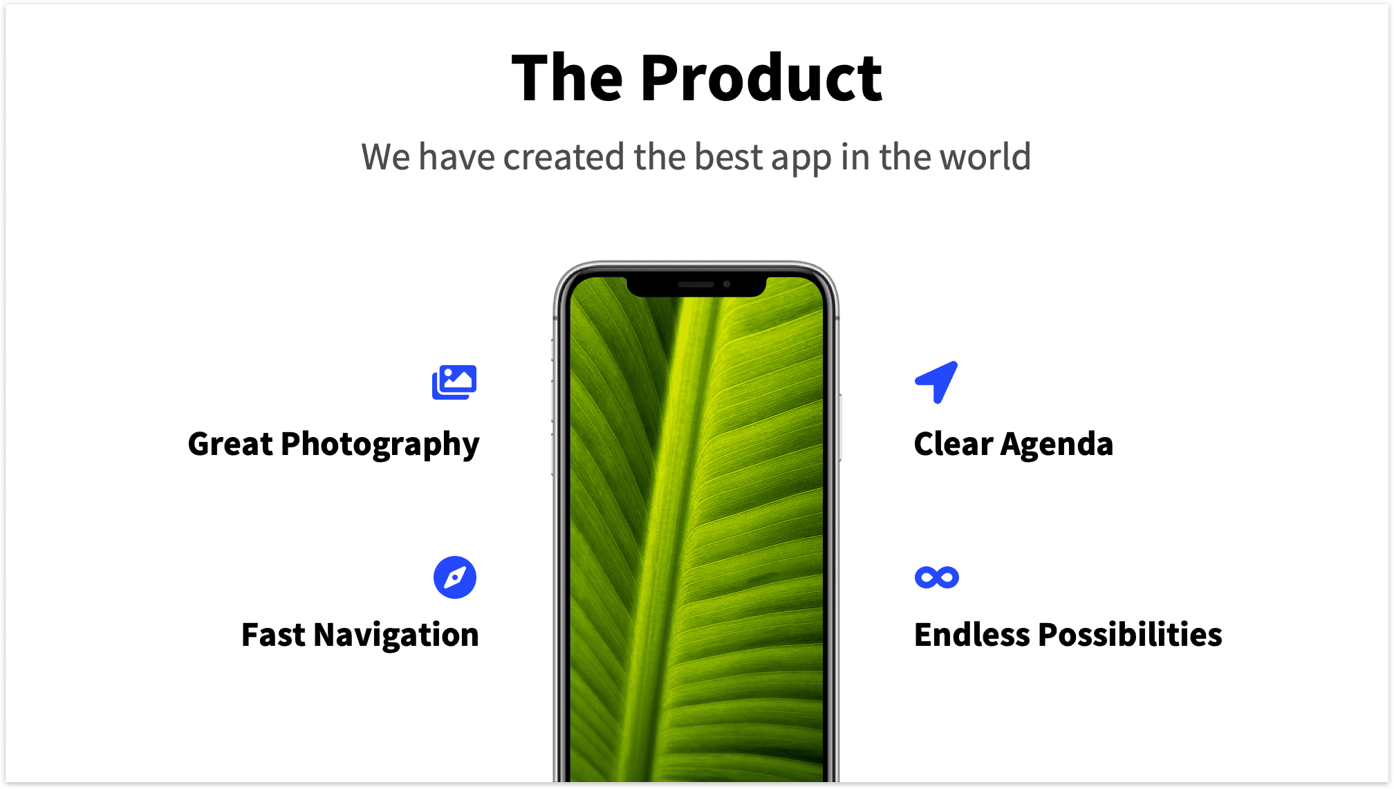 Product Pitch Deck Slide Mockup Mobile with Features