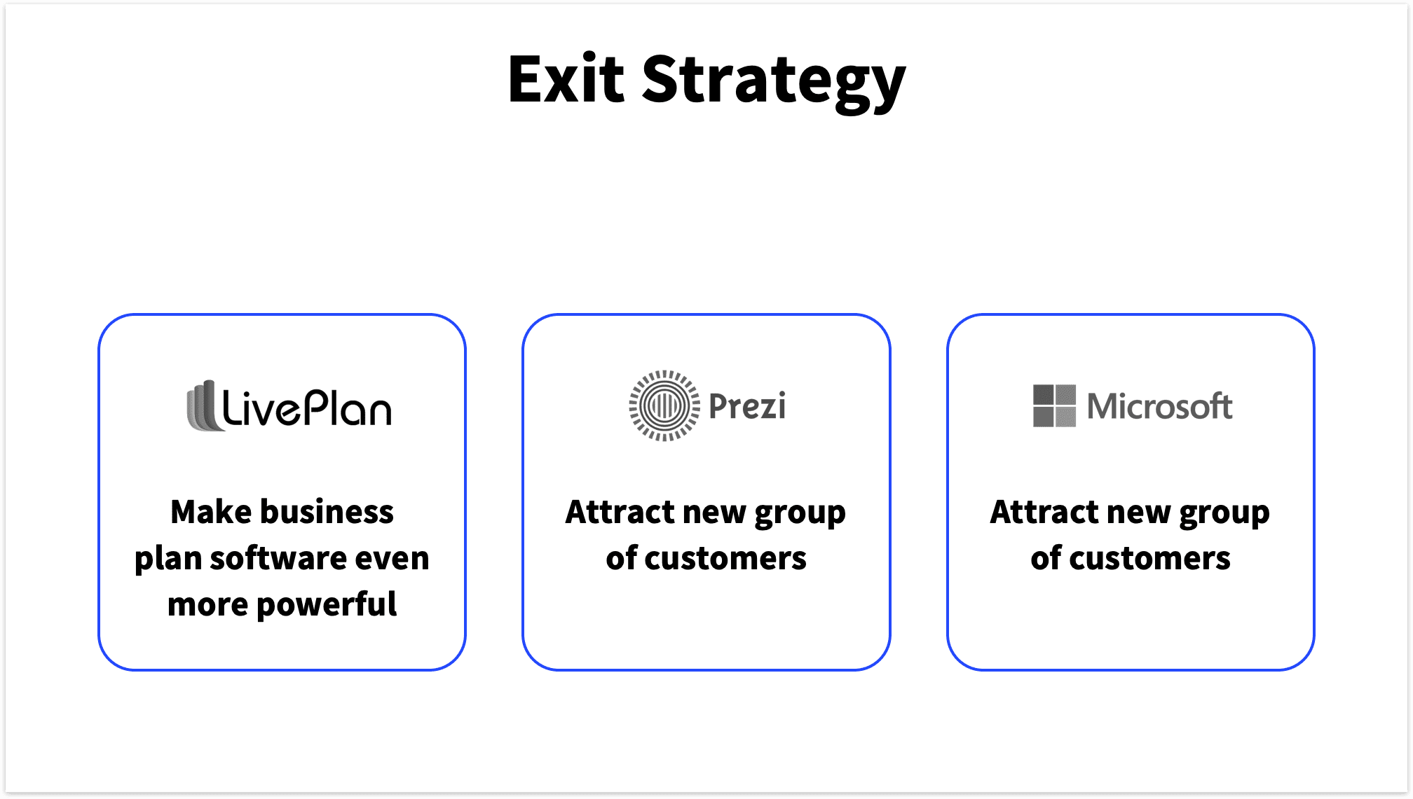 Exit Strategy Slide Pitch Deck Template Option 2