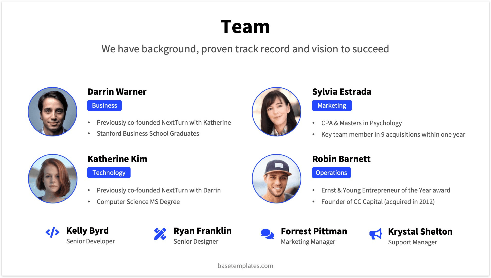 Details Pitch Deck Team Slide