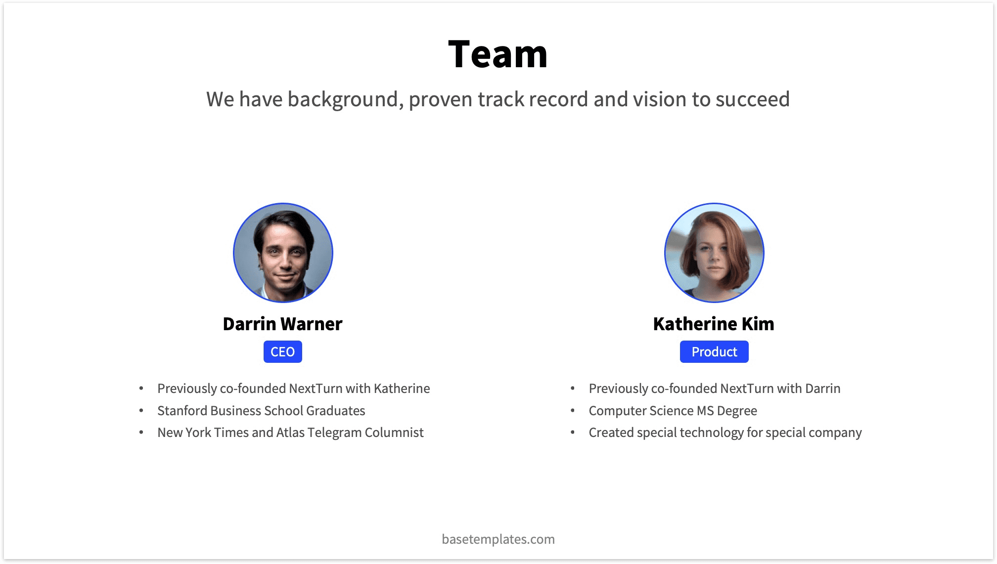 Team Slide Pitch Deck Example 2