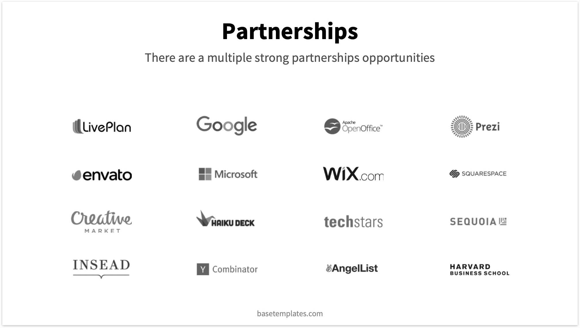 Partnerships Slide Reading Pitch Deck