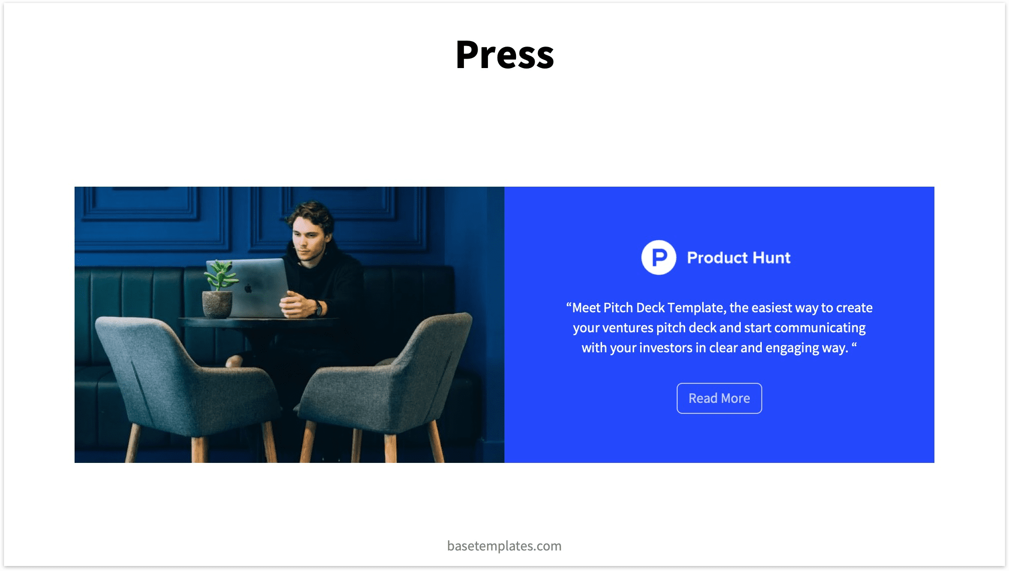 Press Slide Reading Pitch Deck