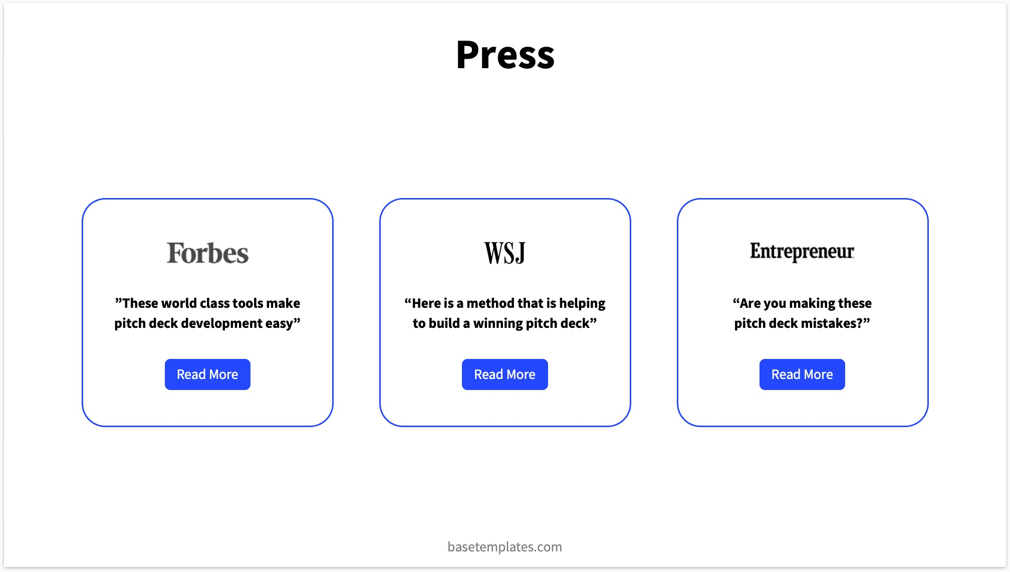 Press Slide Reading Pitch Deck