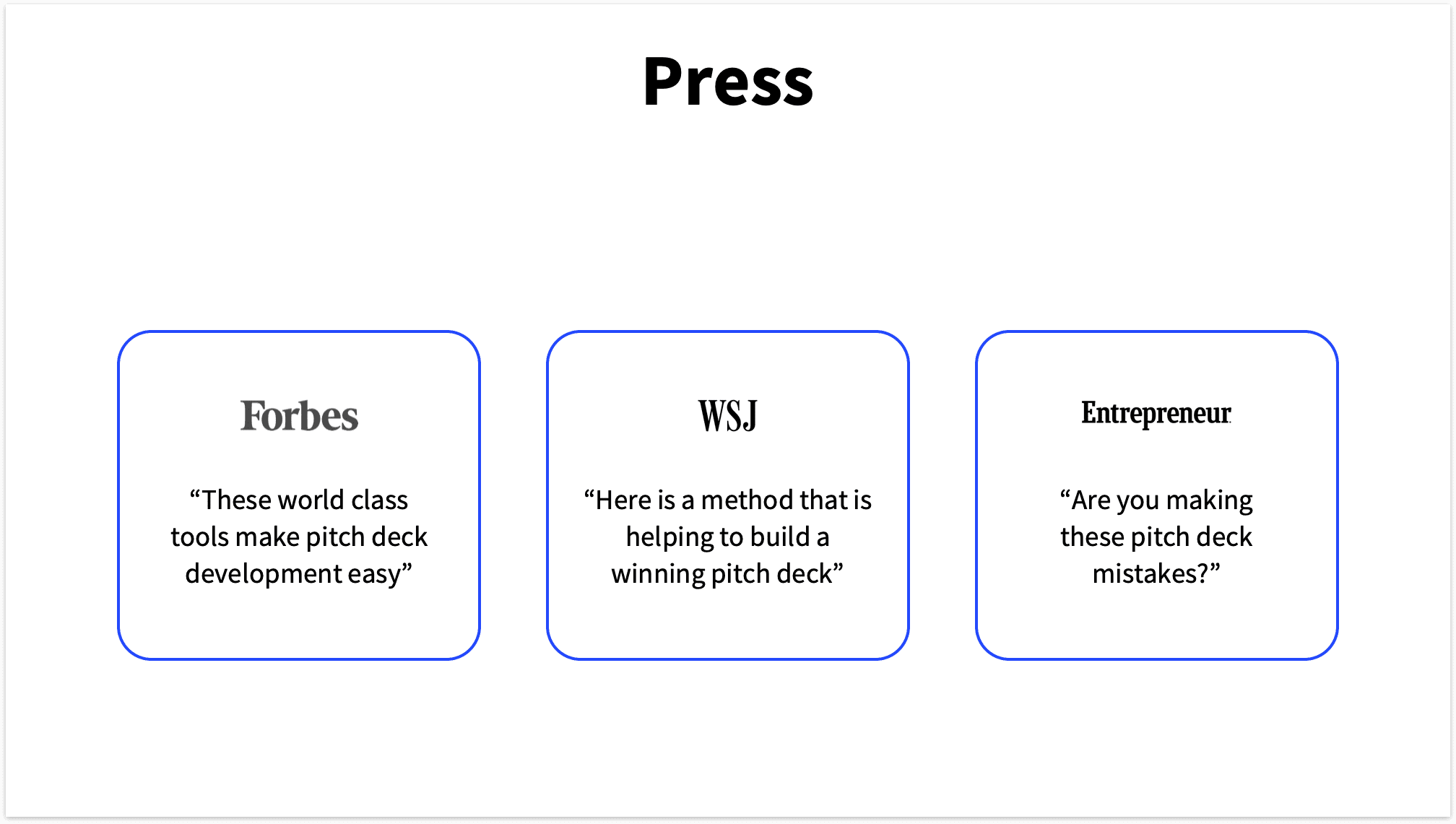 Press Slide Pitch Deck Template