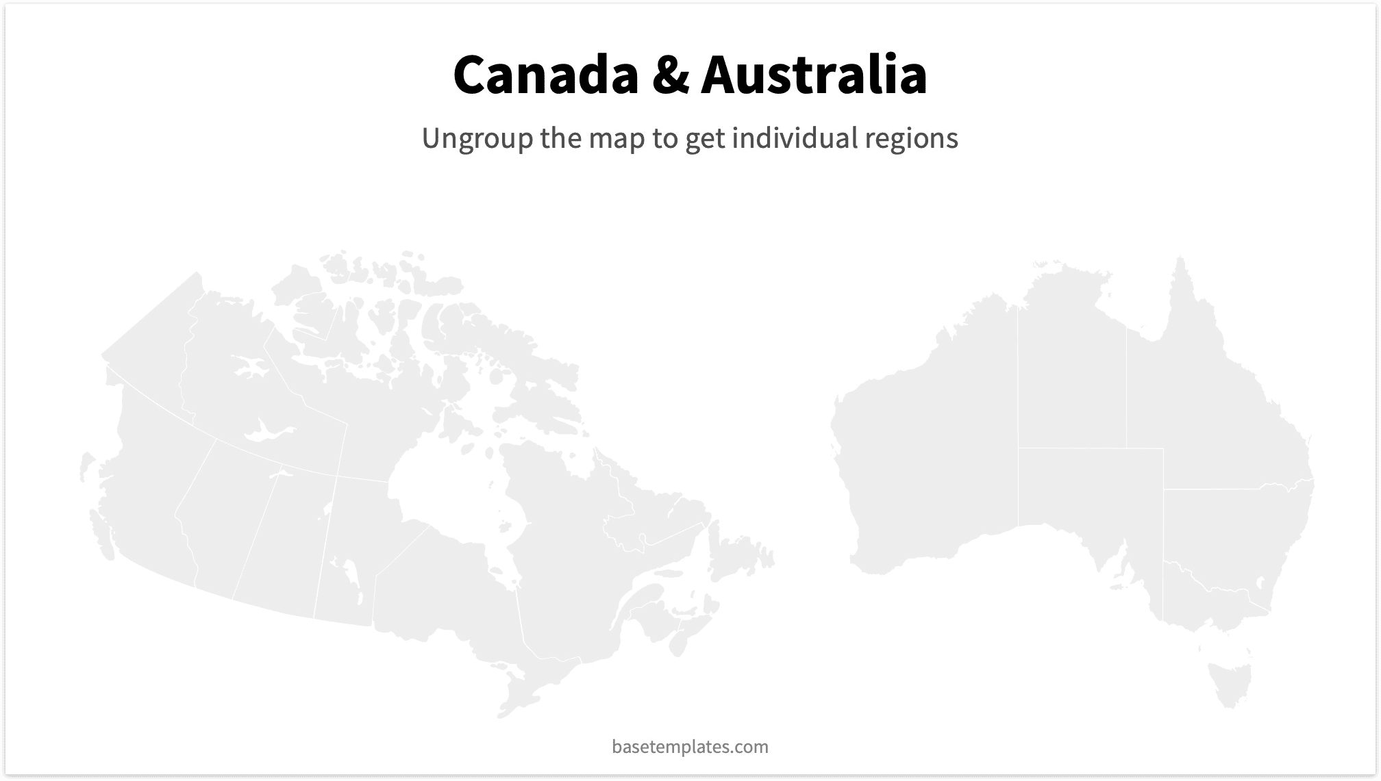 Map Canada & Australia for Pitch Deck