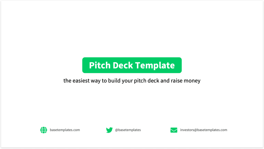 Green Pitch Deck Template