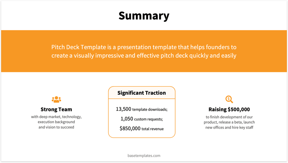 Orange Pitch Deck Template - Reading Version