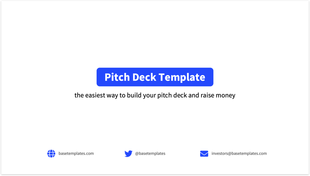 Blue Pitch Deck Template