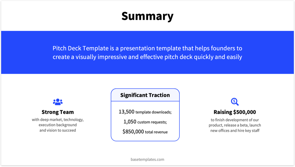 Blue Pitch Deck Template - Reading Version