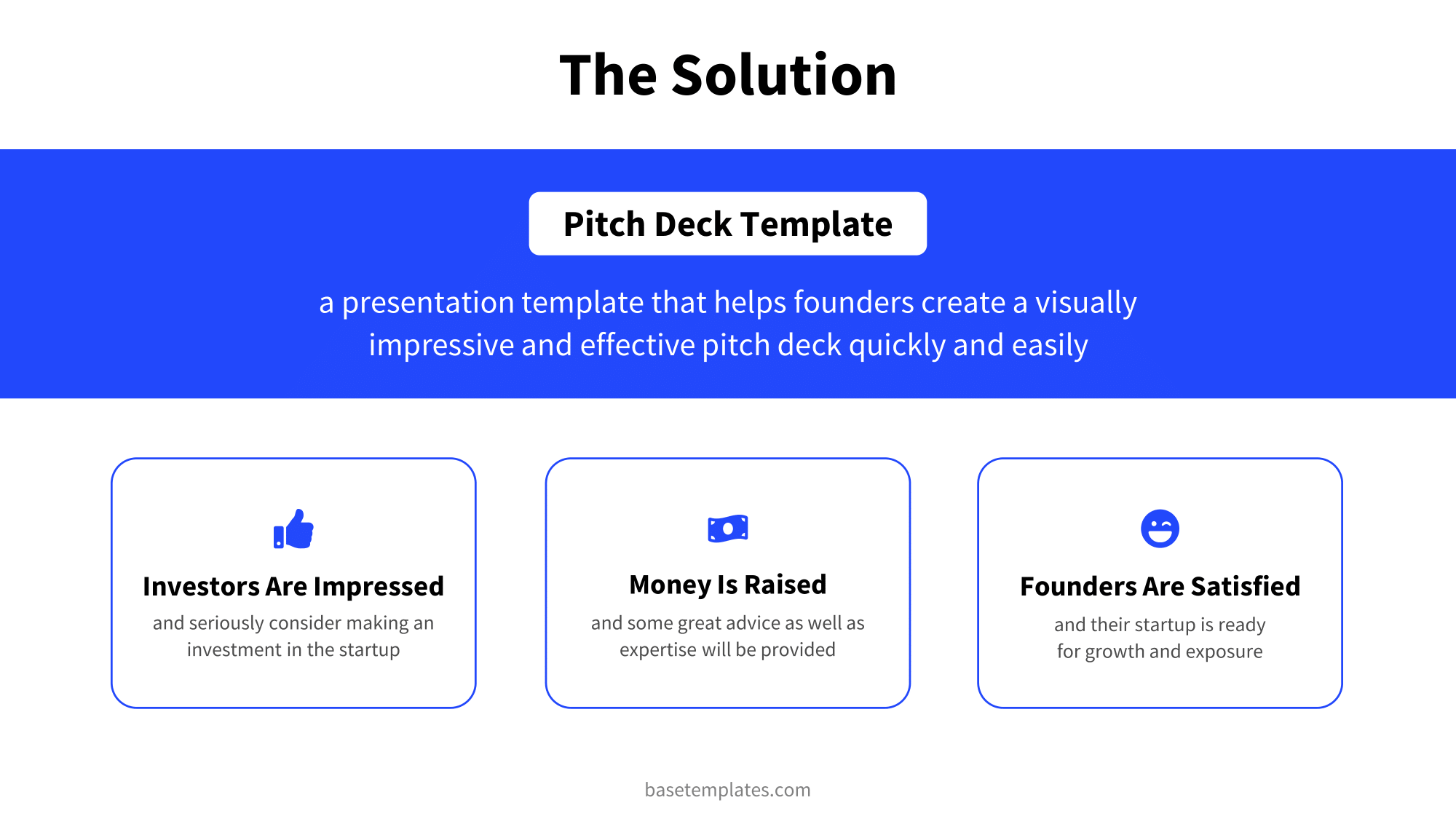 Solution slide in clean blue design