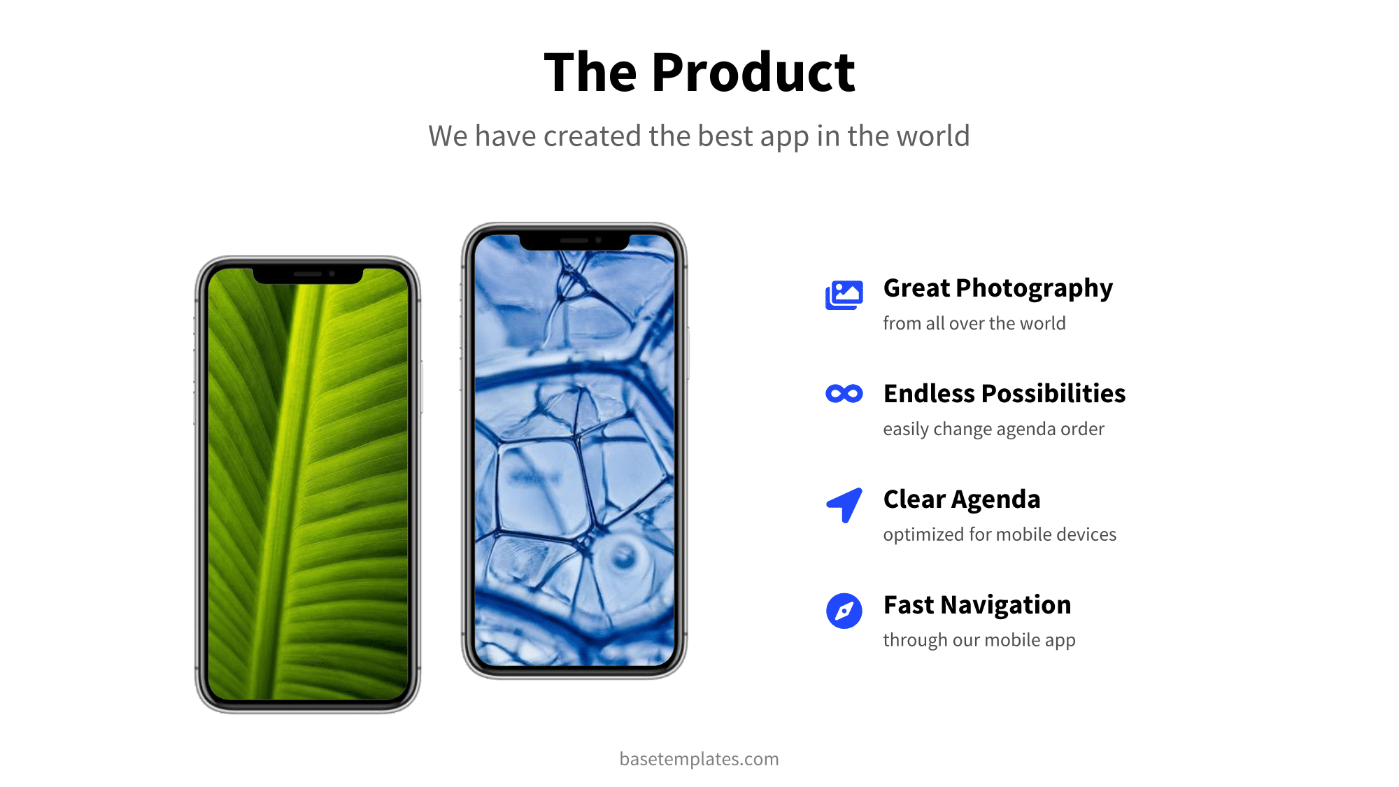 Product Slide with mockups and clean design