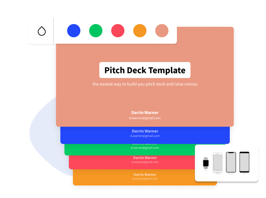 Different colors of the Pitch Deck Template