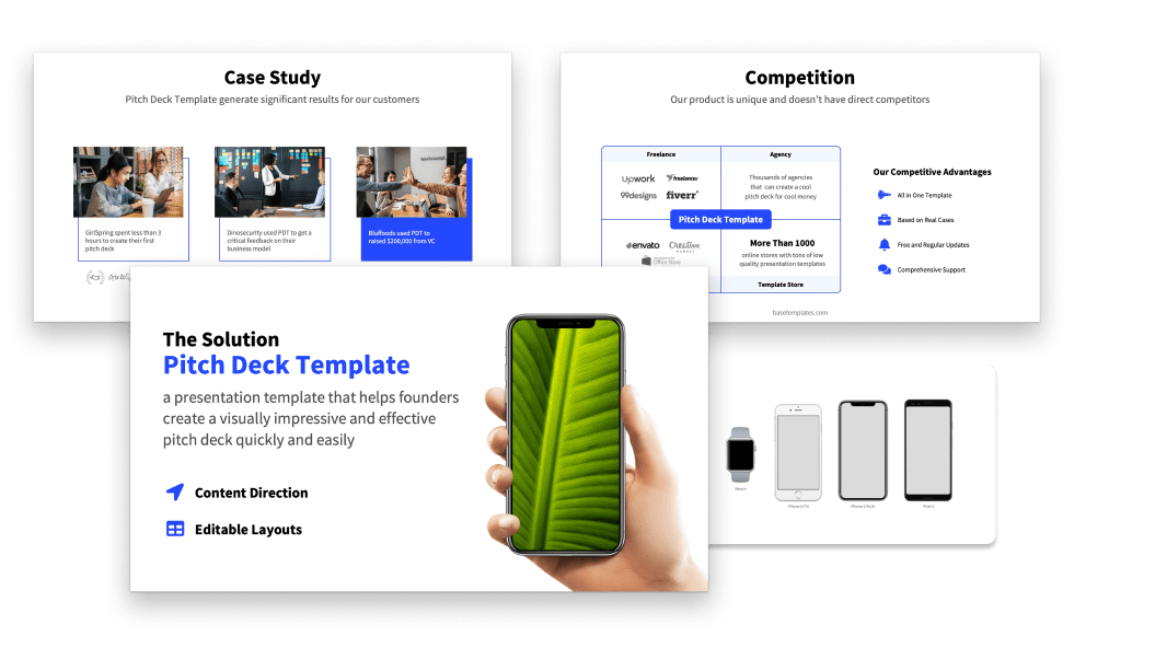 Visual Assets in a pitch deck template