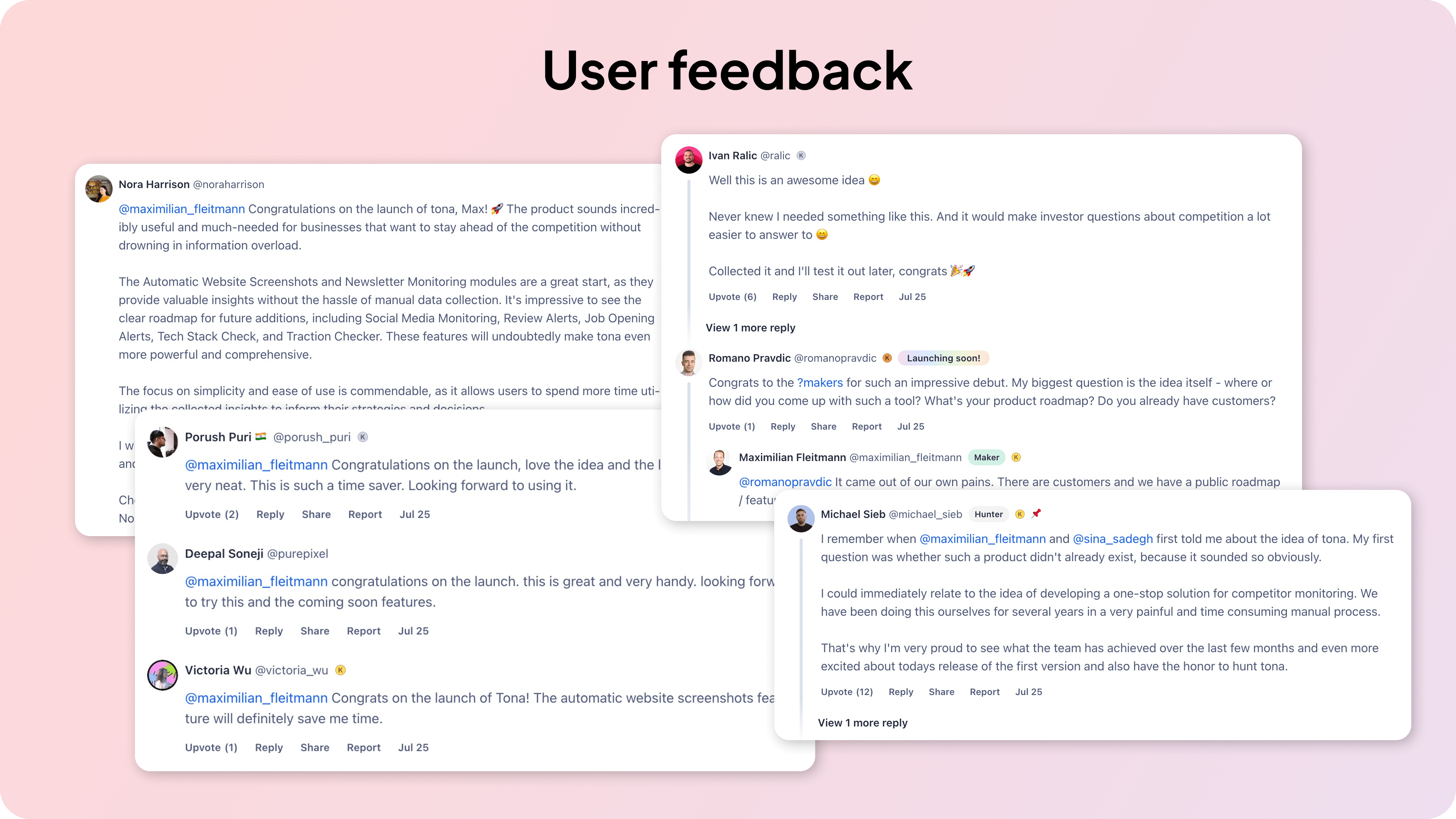 user feedback